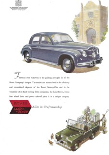 Rover car Land-Rover vehicle alike in craftsmanship advert advertising in Country Life magazine UK