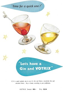 Gin and Votrix advert advertising in Country Life magazine UK 1951