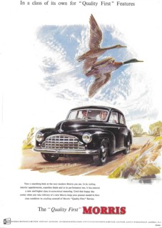 Morris Quality First car advert advertising in Country Life magazine UK 1951
