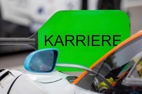 (Photomontage) Career symbol image: Lollipop in motorsport with modified text CAREER