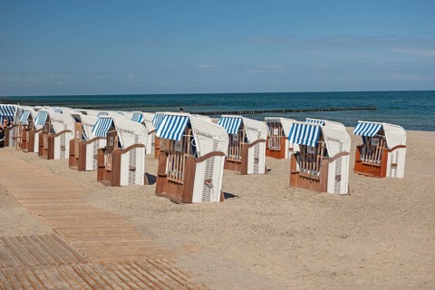 Beach chairs, beach, Baltic Sea, Baltic seaside resort, Kühlungsborn, Rostock district,