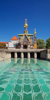 Russian Chapel and Lily Basin, Mathildenhöhe, UNESCO World Heritage Site, Darmstadt, Hesse, Germany