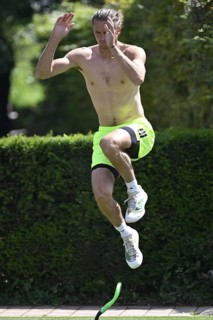 Training, warm-up, Alexander Zverev GER, upper body naked, tennis, ATP 250, BOSS Open 2025,