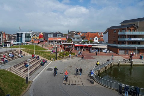 View of the town, Am Hafen, Büsum, North Sea, Schleswig-Holstein, Germany