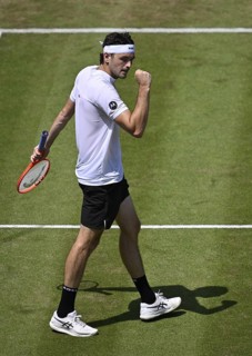 Taylor Fritz USA Cheering Emotion Gesture Gesture Tennis, ATP 250, BOSS Open 2025, Stuttgart,