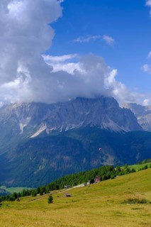 On the Helm, view of the Sesto sundial, Sesto, Dolomites, Val Pusteria, South Tyrol, Italy