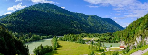 Isar, outlet of the Sylvenstein reservoir, reservoir, Sylvensteinsee, Isar valley, Lenggries, Upper