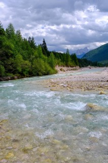 River Boite, near Cortina d'Ampezzo, Dolomites, Trentino, Italy