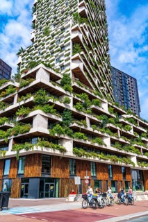 Wonderwoods residential tower, one of 2 green buildings, in Utrecht in the new Healthy Urban
