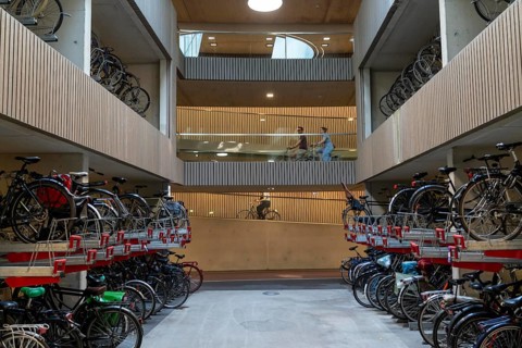 Central bicycle car park at Stationsplein, the largest bicycle car park in the world with over 13,
