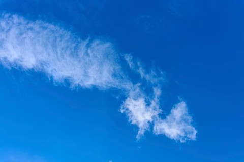 White clouds on a blue sky, clear and peaceful atmosphere, Kandel, Waldkirch, Black Forest,