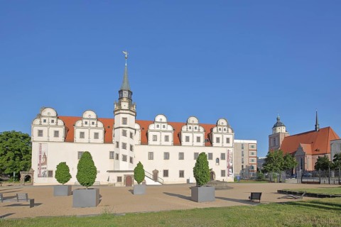 Johannbau built in 1556 Museum of City History and St Mary's Church, Renaissance, Castle, Dessau,