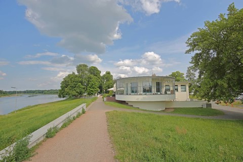 Restaurant Kornhaus an der Elbe im Bauhaus, Dessau, Dessau-Roßlau, Saxony-Anhalt, Germany