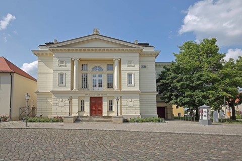 Neoclassical Carl-Maria-Von-Weber Theatre, Opera House, Schlossstraße, Bernburg, Saxony-Anhalt,