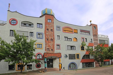 Luther-Melanchthon-Gymnasium, Hundertwasser School, Hundertwasser House, Luther city Wittenberg,