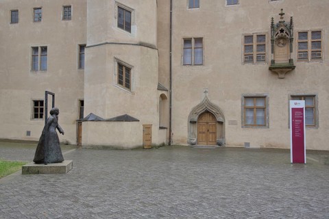 Monument to Katharina von Bora, woman of Martin Luther, inner courtyard of the Augusteum, Luther