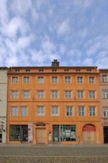 Historic Cranach-Hof, Cranachhof, Cranach-Höfe, market square, Luther city Wittenberg, Fläming,