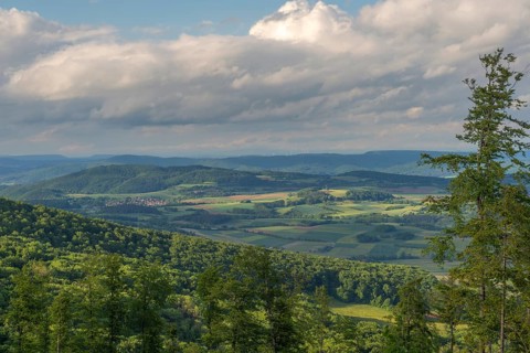 GEO nature park Park Frau Holle Land am Meissner, view from the coal road into the Berka valley,
