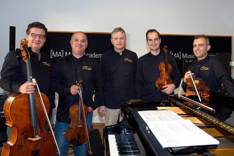 Massimo Guidetti (pianist), Pierluigi Ruggiero (cellist and artistic director), Sebestyen