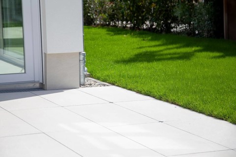 Beautiful stone terrace on a new detached house