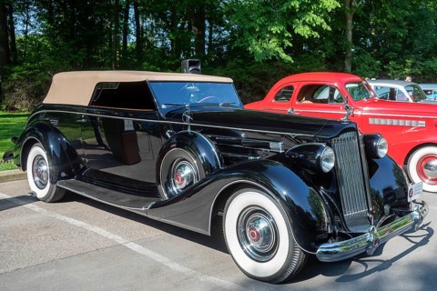 Grosse Pointe Shores, Michigan - The 1937 Packard Twelve 1508 Rollston convertible was on display
