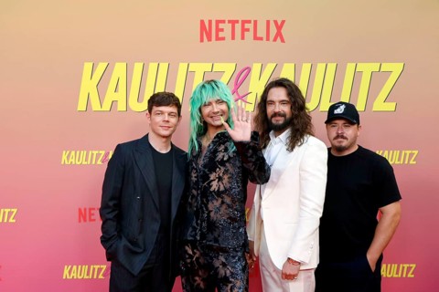 Georg Listing, Bill Kauliutz, Tom Kaulitz and Georg shepherd (Tokio Hotel) at the special screening