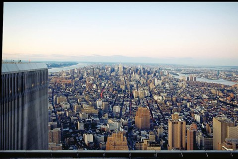 View in uptown direction from the Worl Trade Centre, on the left a tower of the Twin Towers,