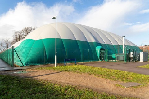 Inflatable Tennis Dome building, Tennis Park, Whiteknights Campus, University of Reading, Reading,