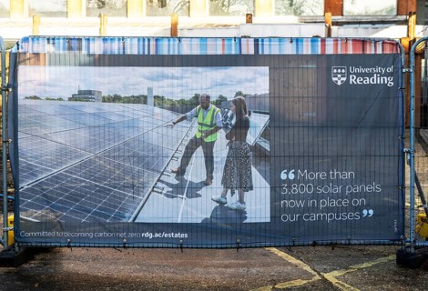 Solar panels on campus, Whiteknights Campus, University of Reading, Reading, Berkshire, England, UK
