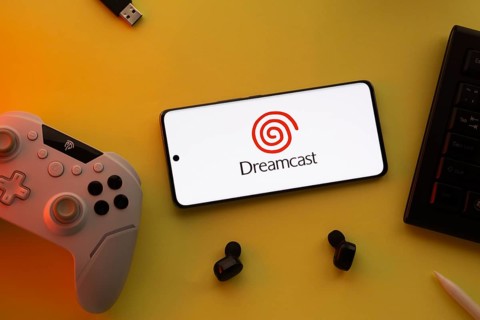 Dhaka, Bangladesh- 23 March 2025: Dreamcast logo displayed on a smartphone surrounded by gaming