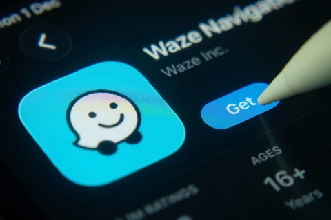 Dhaka, Bangladesh- 01 Dec 2025: A close-up of the Waze app icon in the App Store on an iPad screen