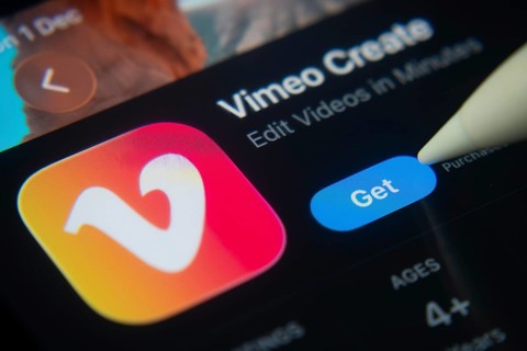 Dhaka, Bangladesh- 01 Dec 2025: A close-up of the Vimeo Create app icon in the App Store on an iPad