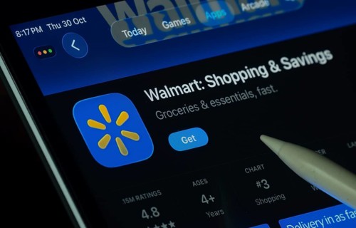 Dhaka, Bangladesh- 30 Oct 2025: Walmart app displayed on a iPad screen in dark mode with a digital