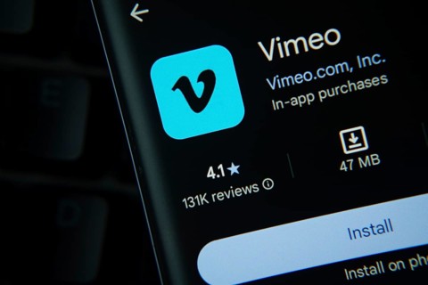 Dhaka, Bangladesh- 27 July 2025: Vimeo app from Google Playstore is displayed on a smartphone