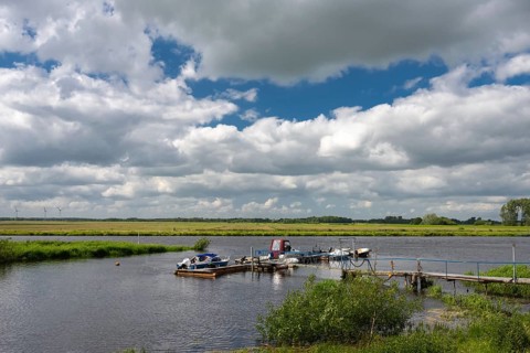 Investors on the Hunte near Iprump, Iprump, Hude, Lower Saxony, Germany