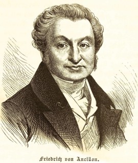 Portrait of Jean Pierre Frédéric Ancillon (1767-1837) Friedrich von Ancillon, wavy hair,