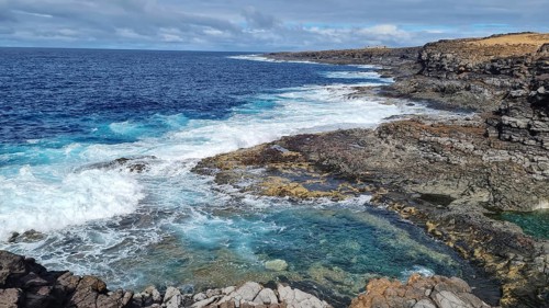 Rugged coastal area with thundering waves, rugged rocks and sweeping views over the sea, Yaiza