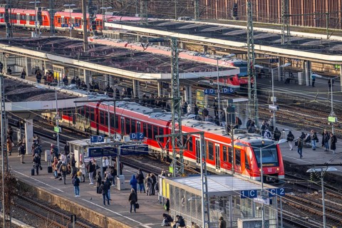 Cologne-Messe/Deutz station, 2nd largest train station in Cologne, transfer station between