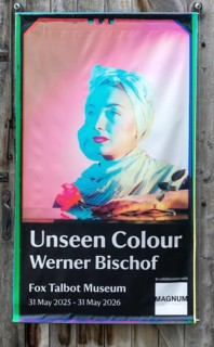 Poster advertising photography exhibition 'Unseen Colour', Werner Bischof, Fox Talbot museum,