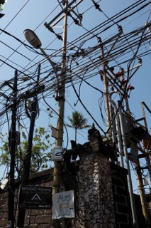 Power, Internet, data lines, Kuta, Bali, Indonesia