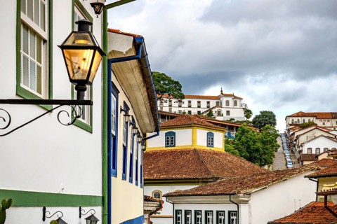 Slope, streets and buildings in the historic city of Ouro Preto in Minas Gerais, Ouro Preto, Minas