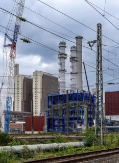 West CHP plant on Gutleuterstraße in Frankfurt am Main, Hesse, Germany