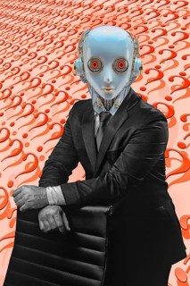 Icon photo, human robot, questionable cyber future, security DNA transfer, ethos and robots,