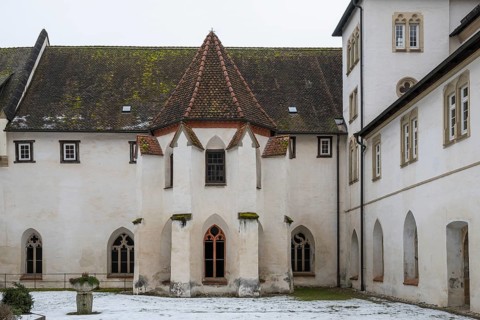 Courtyard, Blaubeuren Abbey, Swabian Jura, Baden-Württemberg, Germany