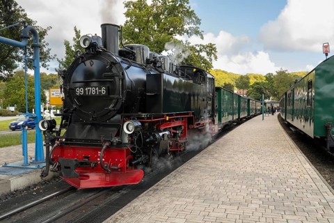 Historic Steam Railway, Rasender Roland Narrow Gauge Railway, Rügensche Bäderbahn, Sellin Ost
