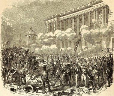 Storming of the Louvre, Paris, revolution, uprising, former residence of the French kings, people,