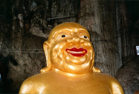 Budai, the laughing fat Buddha, Chinese origin, Buddhism, religion, Krabi, southern Thailand,
