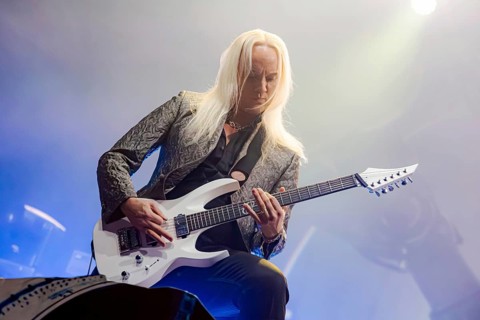 Olof Mörck, guitarist of Amaranthe, live on Arcane Dimensions Tour 2026 at Munich's Zenith on 17.01