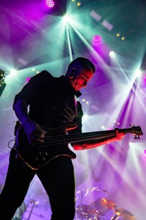 Johan Andreassen, bassist of Amaranthe, live on Arcane Dimensions Tour 2026 at Munich's Zenith on