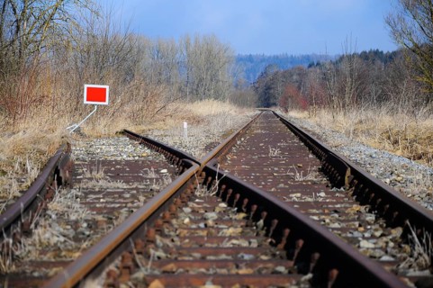 Stopping a disused railway line in Bavaria, Germany
